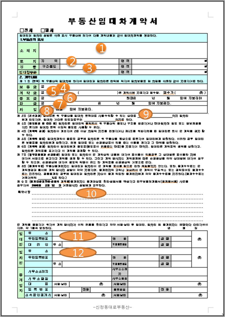 임대차계약서작성요령,임대차…